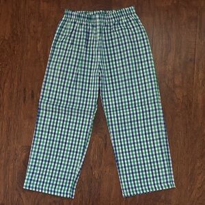 Plaid Kids Pants in Blue and Green